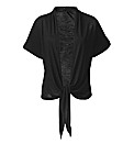 Asymmetric Roll Up Sleeve Shrug Cardigan