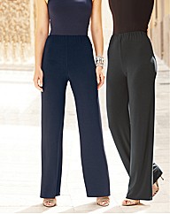 Pack of 2 Jersey Trousers Length 27in