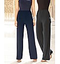 Pack of 2 Jersey Trousers Length 27in
