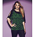 Anna Scholz Slash Neck Split Sleeve Top