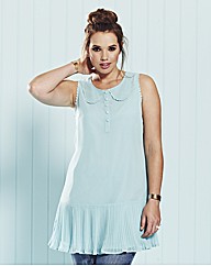 And Abigail Pleat Trim Sleeveless Blouse