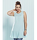 And Abigail Pleat Trim Sleeveless Blouse