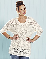 And Abigail Lace Look Knitted Sweater