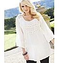 Changes Boutique Lace Trim Tunic Blouse