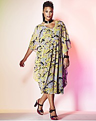 Grazia Print Kaftan Midi Dress