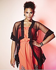 Grazia Mesh Lace Trim Cover Up