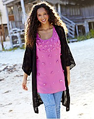 Angel Ribbons Pointelle Lacy Cardigan