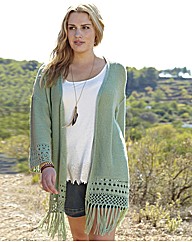 Angel Ribbons Lucy Fringe Trim Cardigan