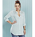 And Abigail Lace Trim Crinkle Shirt