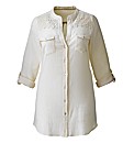 And Abigail Lace Trim Crinkle Shirt