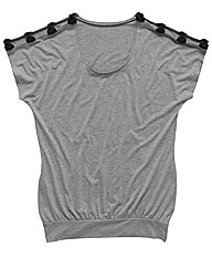Angel Ribbons Mischa Bow Trim Jersey Top