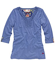 Spirit and Sands Jersey Ruffle Neck Top