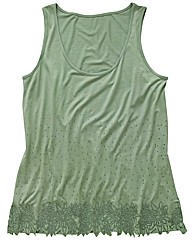 Angel Ribbons Bead Trim Vest Top