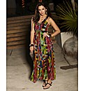 Sequin & Pearls Bead Trim Maxi Dress