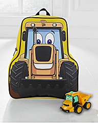 JCB Shaped Backpack and Pull Back Toy