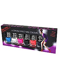 6 Piece Crackle Effect Nail Varnish Set