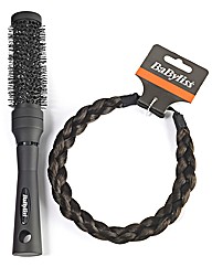 Babyliss Brown Braided Headband & Brush