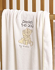 Personalised Button Corner Baby Blanket