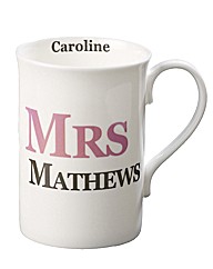 Personalised Mrs Mug