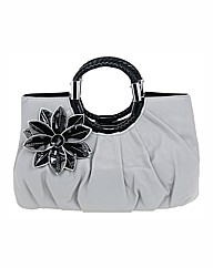 Shallow Grey Daisy Bag