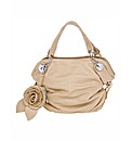 Rose Detail Nude Bag & Purse Set