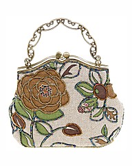 Beaded Red Tapestry Evening Bag