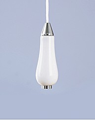 Ceramic and Chrome Light Pull