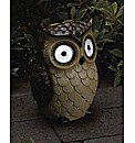 Solar Powered Bright Eyed Ceramic Owl