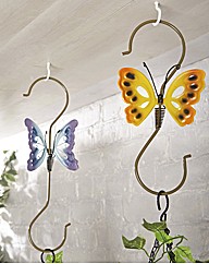 Butterfly Hanging Basket Hooks Pack 2