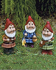 Hand Painted Ceramic Moving Gnomes Pk3