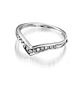 9ct White Gold Diamond Wishbone Ring