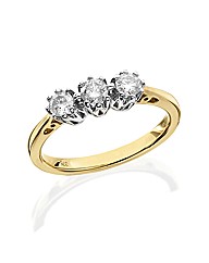 9ct Gold 1/2ct Trilogy Diamond Ring