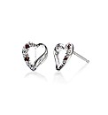 9ct White Gold Gemstone Heart Earrings