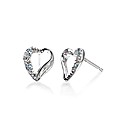 9ct White Gold Gemstone Heart Earrings