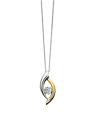 9ct Gold Two-Tone Diamond-Set Pendant