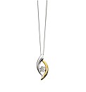 9ct Gold Two-Tone Diamond-Set Pendant