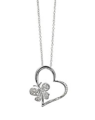 Sterling Silver Diamond-Set Love Pendant