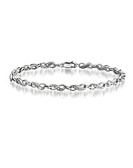 Sterling Silver Diamond-Set Bracelet