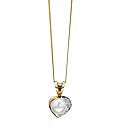 9ct Gold Pearl and Diamond-Set Pendant