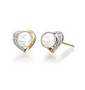 9ct Gold Pearl and Diamond-Set Earrings