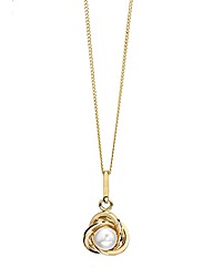 9ct Gold Pearl Crossover Pendant