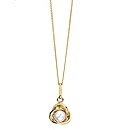 9ct Gold Pearl Crossover Pendant
