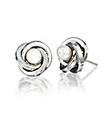 9ct Gold Pearl Crossover Earrings