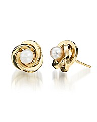 9ct Gold Pearl Crossover Earrings
