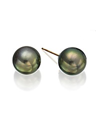 9ct Gold South Sea Black Pearl Earrings
