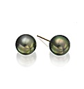 9ct Gold South Sea Black Pearl Earrings