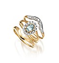 9ct Gold 3 Piece Blue Topaz Ring