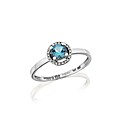9ct White Gold Blue Topaz Ring
