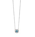 9ct White Gold Blue Topaz Pendant