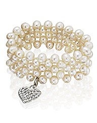 Freshwater Pearl Dangle Heart Bracelet